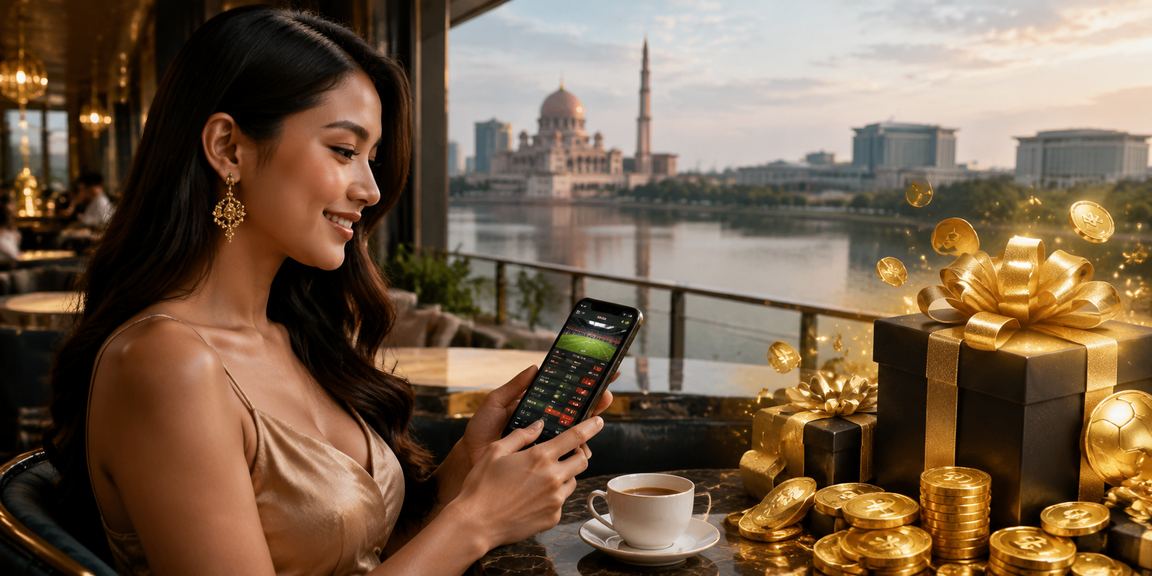 Pemain menggunakan telefon pintar untuk bertaruh e-sukan secara mudah alih di Putrajaya